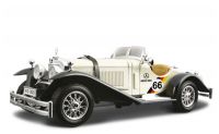 Автомодель - MERCEDES-BENZ TYP SSK (1928) (серебристый, 1:24) (BBURAGO)