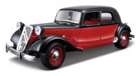 Автомодель - CITROEN 15 CV TA (1938) (ассорти черный, красно-черный, 1:24) (BBURAGO)